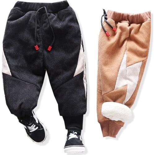 Winter Baby Boys Patchwork Pants for Kids Clothes Boys Warm Thick Casual Pants Childrens Trousers Loose Pants Bottoms Clothing
