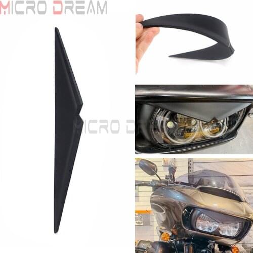 1pcs Motorcycles Headlight Eyebrow Eyelid Sticker For Harley 15-Up Road Glides Models Headlamp Upper Tip Trim Cover Visor Accent