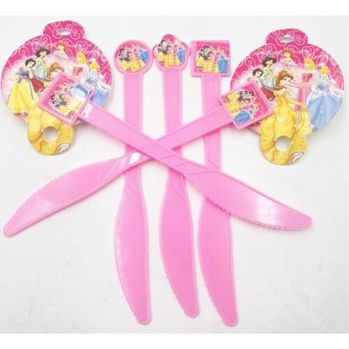10pcs/set Six Princess Party Supplies Theme Party Plastic Knives Birthday/Christmas/Festival Party Decoration Baby Shower Favors