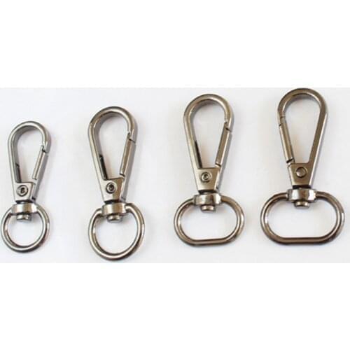 10pc Metal 4 Sizes Snap Hook Trigger Lobster Clasps Clips Flat Bottom Spring Gate Leather Craft Pet Leash Bag Strap Belt Webbing