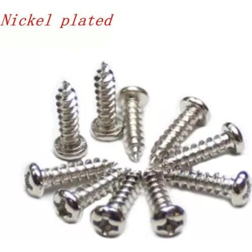 1000pcs Self Tapping Screws phillips pan round head with nickel M1 M1.2 M1.4 M1.7 M2 M2.3 M2.6 M3 Laptop Screws Computer Screws