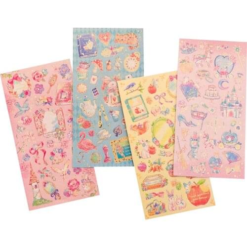 30pcs/pack Romantic Fantasy Beautiful Fairy Tale World Princess Flower Decoration Hot Stamping Stickers Six Selection