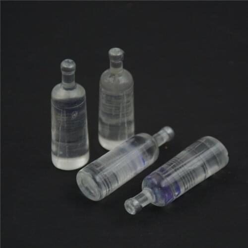 4Pcs 1/6 Dollhouse Miniature Wine Bottles Vodka Drinks Model Pretend Play Doll Food Toy