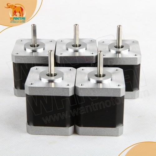 5pcs NEMA17, 4000g.cm CNC CE, RoHS, stepper motor, 3D printer step motor/1.7A wantai cnc motor 42BYGHW609P1 flat shaft/D-Shaft