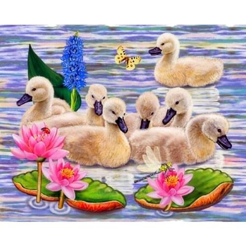 5D DIY full Square drill Diamond painting Cross stitch Duck family Rhinestones diamond embroidery Mosaic Home decor