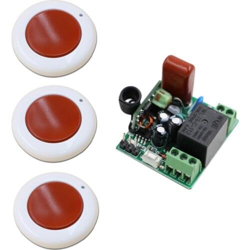 AC 220V 1CH Wireless Mini Switch System 1pcs Receiver&3pcs Transmitter Remote Controller 10A Output State is Adjusted