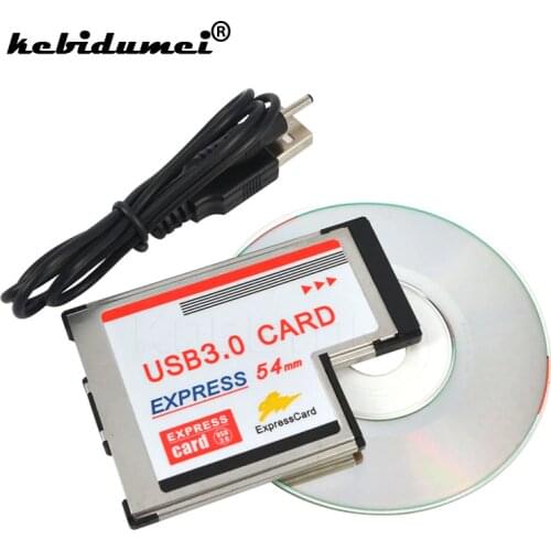 Kebidumei USB 3.0 PCI Express Card Adapter 5Gbps Dual 2 Ports HUB PCI 54mm Slot ExpressCard Converter For Laptop Notebook