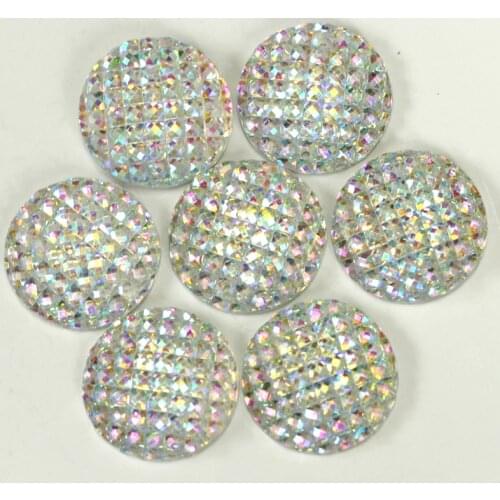 16mm 100pcs Resin Acrylic Crystal AB Flat Back Round Sew-On Rhinestone стразы Sew on stones Sewing Crystal for Dress B2228