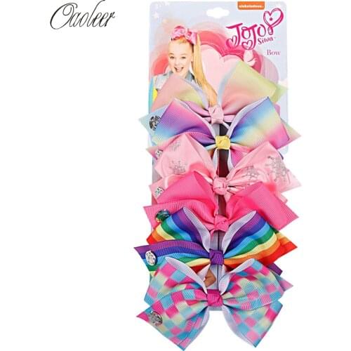 Oaoleer Hair Accessories JOJO siwa Hair Bows for Girls Sequin/Unicorn/Mermaid Hairgrips Handmade Kids Pompom Hair Clips ON SALE