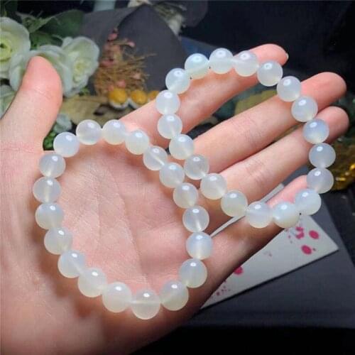 White Moonlight Bracelet Ice Waxy Body Grey Paired Crystal Jewelry Bracelets Girls Student Sunstone Gift Fashion