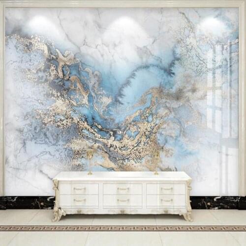 Custom large 3D wallpaper mural light luxury microcrystalline tile blue marble background wall decoration wallpaper mural