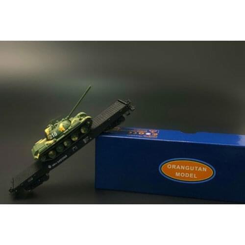 1/87 Ho Scale NX70 Flatbed Truck Plus 59 Main Battle Tank Model Set Exquisite Simulation Scene Decoration Kids Toy