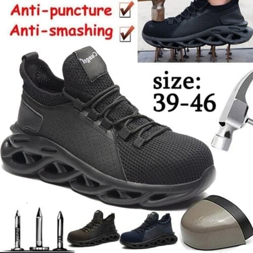 Cungel Steel Toe Shoes Men, Safety Work Breathable Lightweight Non-Slip Industrial and Construction Shoes Safety Boots Women