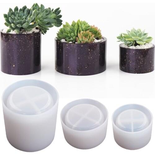 Cylinder Silicone Mold for DIY Succulent Flower Pot Concrete Cement Clay Molds UV Epoxy Resin Craft Mould Supplies Home Decor