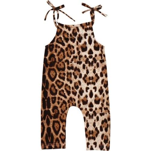 Toddler Bay Girl Summer Clothing Leopard print Sleeveless Romper Jumpsuit Playsuit Clothes