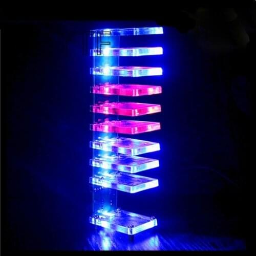 Electronic Crystal Column Light LED DIY Sound music spectrum Level display electronic production DIY kit