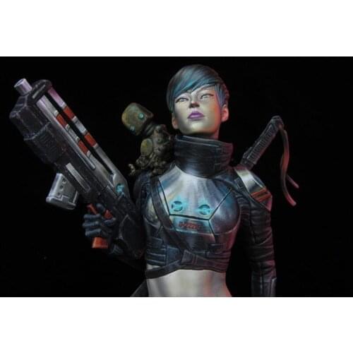 Fantasy 1/10 Scale Female Knight Resin Bust Miniatures Unpainted DIY Assembling Static Cool Woman Figure GK Model Kits