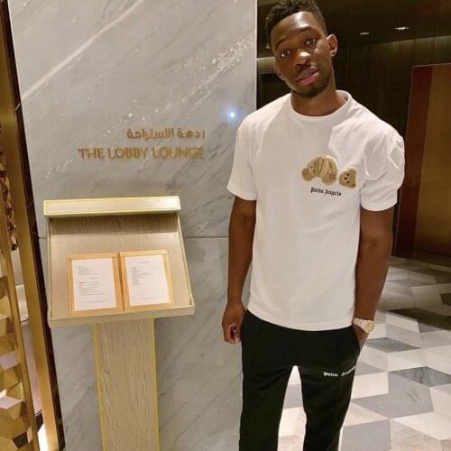 Palm Angels 22FW guillotine bear short-sleeved PA tide brand loose round neck couple T-shirt