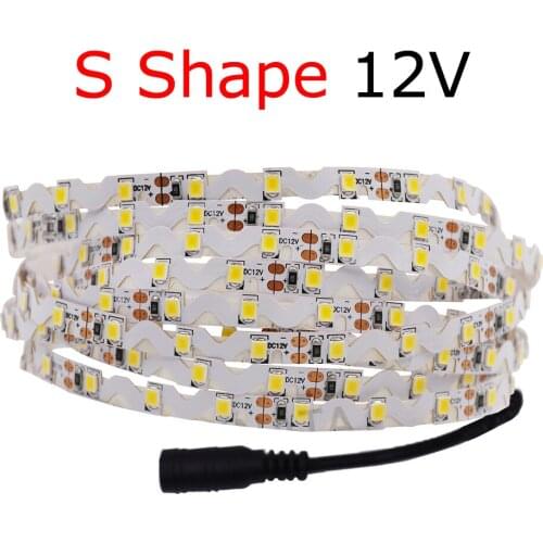 LED Strip S Shape Light SMD 2835 12V 5m DIY Sign Flexible Foldable 60LED/m 300 Pixels Tape String Warm Cold White Red Blue Green