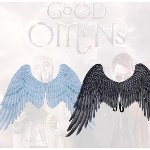 Good Omens Cosplay Wings Devil Crowley Black Wings Angel Aziraphale White Wings Role Play Party Armageddon Carnival Accessories