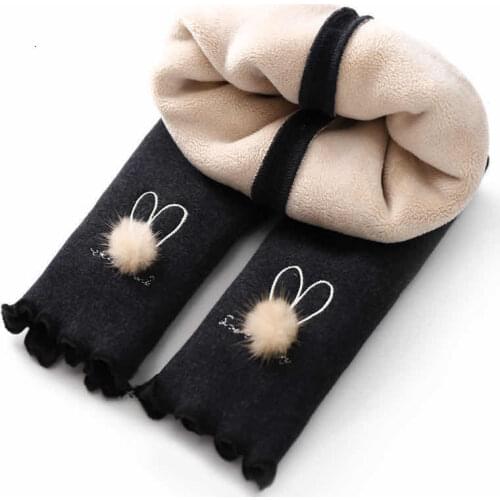 2021 Autumn Winter Girls Leggings Warm Pants for Kids Legging Girls Elastic Waist Cotton Girl Thick Velvet Trousers Pants W339