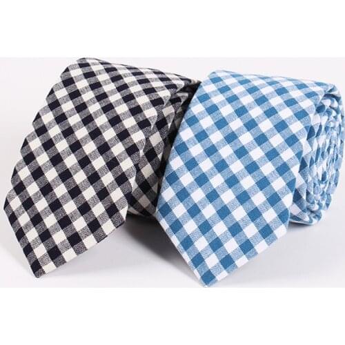 Linbaiway 6.5cm Mens Suit Tie Wedding Cotton Bowknot Ties for Men Classic Plaid Tie Gravatas Slim Narrow Necktie Custom Logo