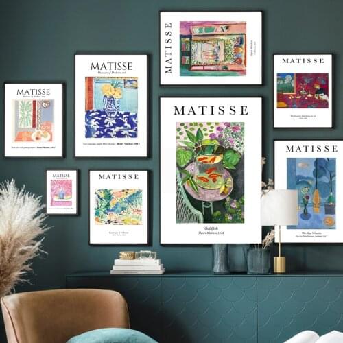 Matisse Abstract Window Goldfish Flower Dessert Wall Art Print Canvas Painting Nordic Poster Wall Pictures For Living Room Decor