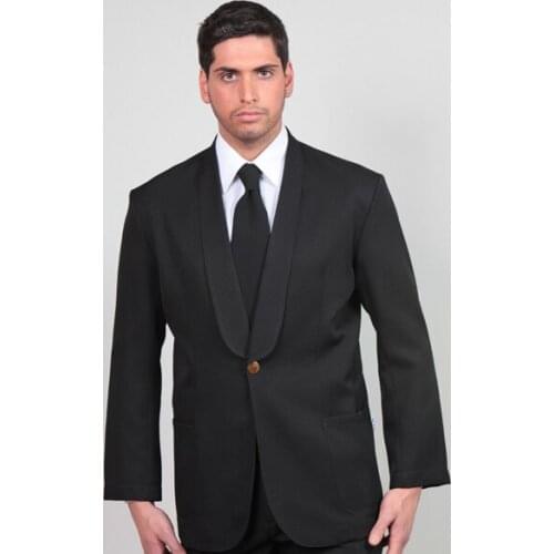 Mens jacket black shawl waiter restaurant dining room bar work hotel elegant