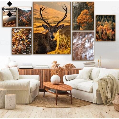 Wall Decor Goat Forest Wall Art Poster Printing Pictures Nordic Nature Poster and Print On Canvas for Home Interior Room Decor