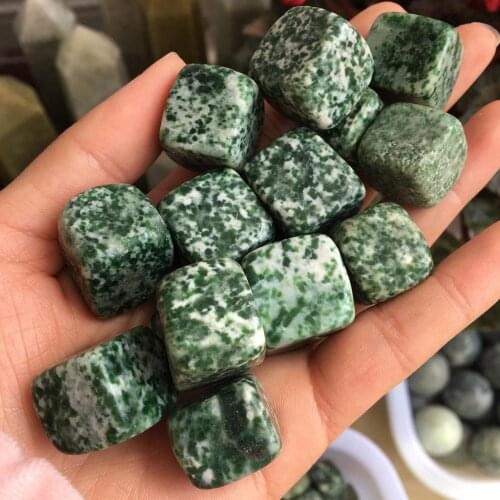 Natural crystal Obelisk Moss Agate stone Cube rollings stone healing decoration gift
