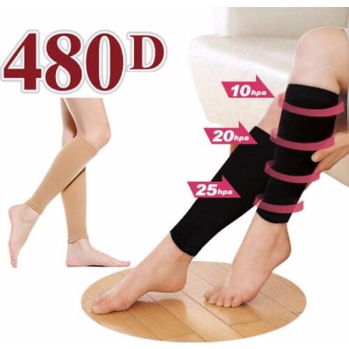 1Pair 480D Pressure Socks Varicose Veins Treatment Slimming Leg Socks Unisex Elastic Thin Socks Knee Brace Support Corrector
