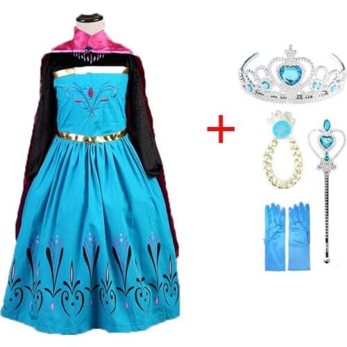 New Elsa Dress Girls Anna Elsa 2 Cosplay Costumes Kids Party Dresses Snow Queen Elsa Dress for Birthday Princess Elza Vestidos