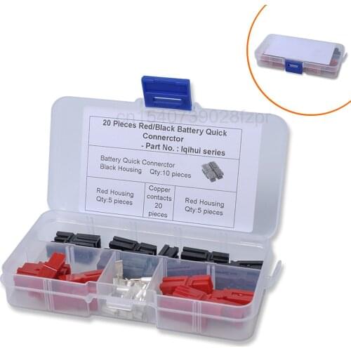 Suitable for Anderson 30a Single-stage Plug Small Red Black Power Connector with 10 Pairs of Terminals