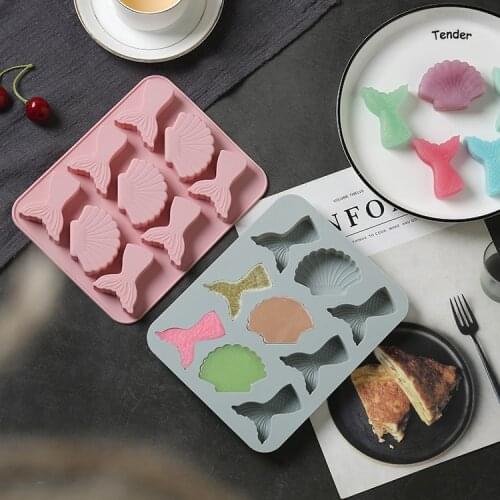 Silicone Molds Biscuit Chocolate Fondant Mold Ocean Animal Series Pudding Cake Decor DIY Soap Candy Mold Baking Supplies