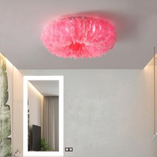 Creative indoor lighting feather E27 ceiling light Residential & Commercial & Office Ceiling lamps