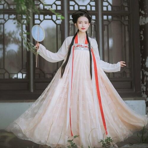 2020 Women Hanfu Dress Traditional Chinese Dance Costumes National Hanfu Dress Tang Dynasty Fairy Dress Festival Outfit DQS5030