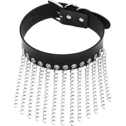 2021Gothic Leather Choker Necklace Women Goth Studded Vintage Punk Collar Necklaces Pendant Chains ON Neck Cosplay Jewelry Gifts