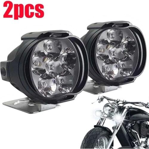 2pcs 6 LED Auxiliary Headlight for Motorcycle Spotlights Lamp Vehicle Auxiliary Headlight Brightness Electric Car Bicycle Light