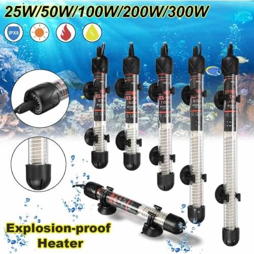 220-240V Aquarium Submersible Fish Tank Automatic Water Heater Constant Temperature Control Heating Rod 25W 50W 100W 200W 300W