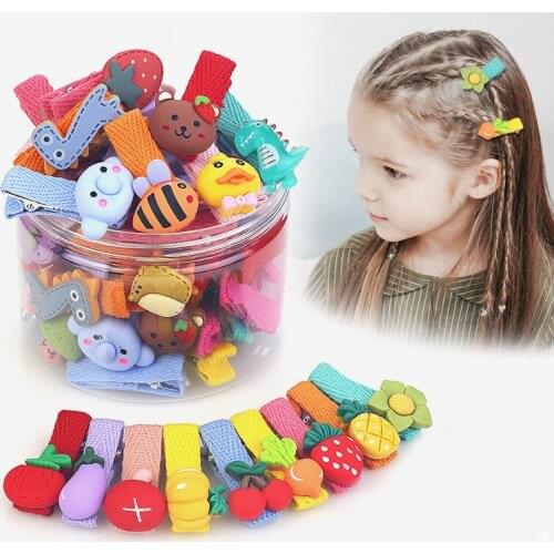 26 PCS/ Box Children Hair Ornament No Harm Cartoon Hair Clips For Girls Multi Style Kwaii Barrettes Kids Hairpins Accessories