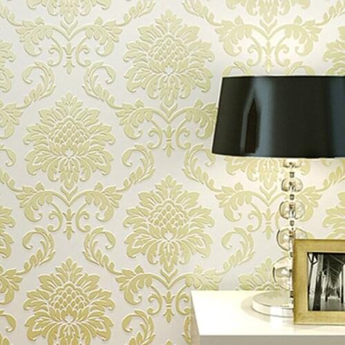 3D European delicate pressed flower wallpaper Damascus non-woven household hotel restaurant background wallpaper papel de pared