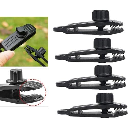4pcs Camping Awning Tent Clips Outdoor Tarp Canvas Tighten Alligator Clamps