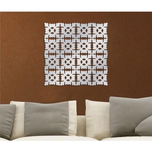 4x10pcs Modern Acrylic Plastic Mirror Stickers Wall Home Decal Decor Art DIY