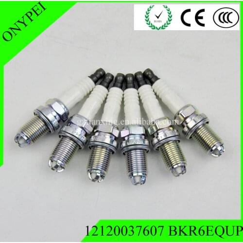 6 Pcs) Spark Plugs 12120037607 for Laser Platinum BMW Upgrade Set E39-E46-M54 E65 E34 Z3 320i 528 BKR6EQUP 3199