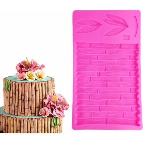 Bamboo Silicone mold fondant mould cake decorating tools chocolate gumpaste molds Bamboo shoots lace mat T1096
