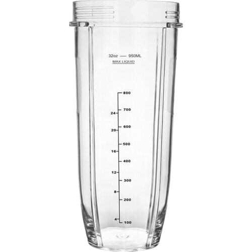Behogar 32oz Transparent Plastic Replacement Cup Part Accessories for Nutri Ninja 900W 1000W Blender Juicer