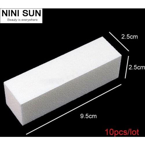 10Pc/Lot White Nail Buffing Buffer Block Reusable Files Acrylic Pedicure Buffing Sanding Manicure Nail Art Tips Makeup Tools