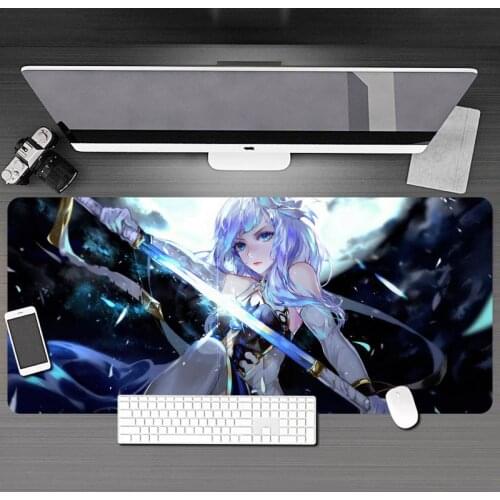 Large Anime Girl Mousepad Mousepad HD Printing Computer Gamers Locking Lock Edge Mouse Pad XXL90x40cm Keyboard PC Desk Pad