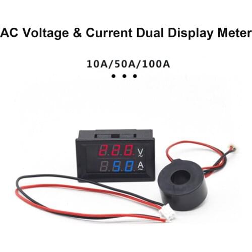 Digital Double Color Blue & Red Led Display Voltmeter Ammeter Voltage Current Indicator with Instrument-Transformer