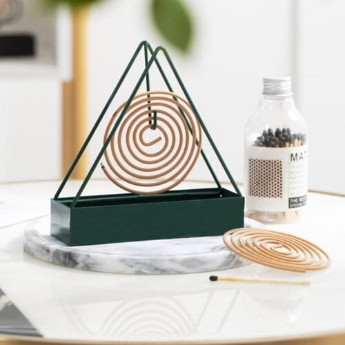 1Pcs Mosquito Coil Holder Nordic Style Triangle Shape Summer Day Iron Mosquito Repellent Incense Rack Plate Home Decoration